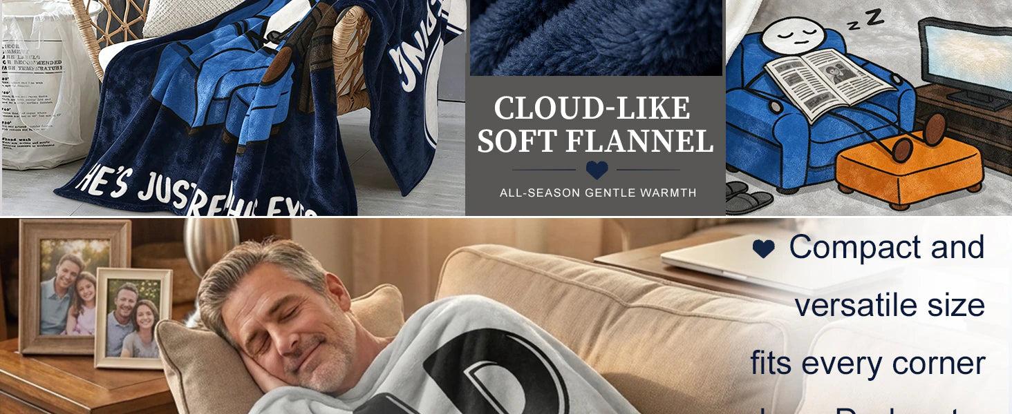 Fun Father Resting Blanket,Novel Dad gifts from Son Daughter, Printed Flannel Blanket Suitable as Holiday Gift Such as for Birthdays Christmas Father's Day,Size 60in x 50 in details 4