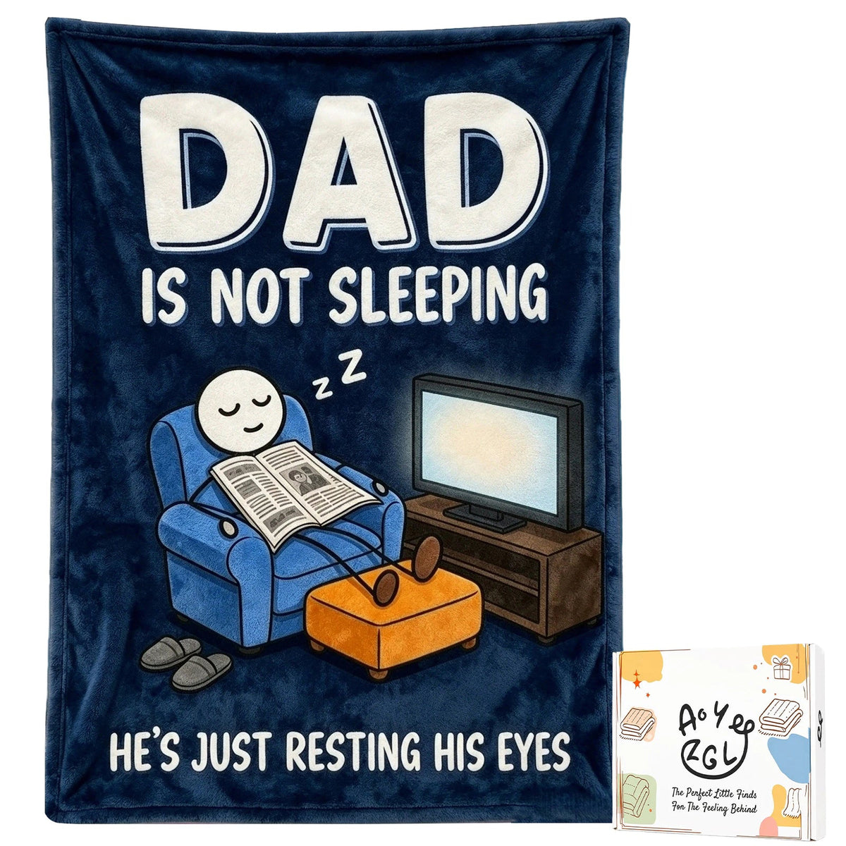 Fun Father Resting Blanket,Novel Dad gifts from Son Daughter, Printed Flannel Blanket Suitable as Holiday Gift Such as for Birthdays Christmas Father's Day,Size 60in x 50 in - Newspaper - B