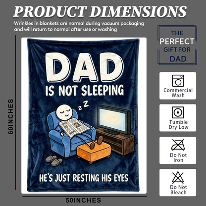 Fun Father Resting Blanket,Novel Dad gifts from Son Daughter, Printed Flannel Blanket Suitable as Holiday Gift Such as for Birthdays Christmas Father's Day,Size 60in x 50 in - Newspaper - B