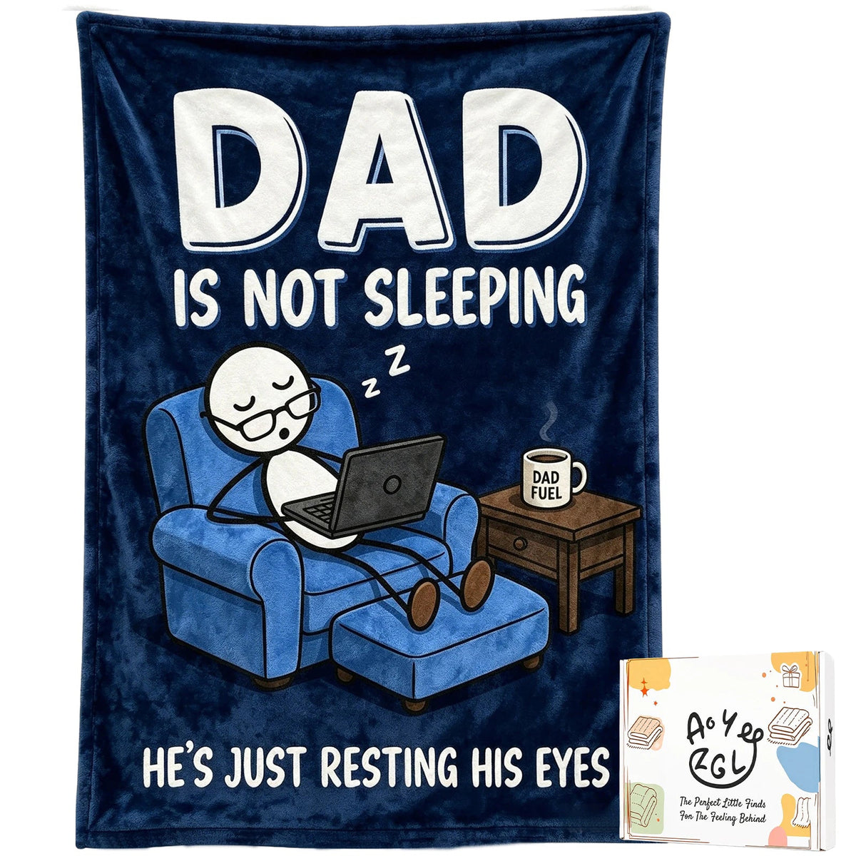 Fun Father Resting Blanket,Novel Dad gifts from Son Daughter, Printed Flannel Blanket Suitable as Holiday Gift Such as for Birthdays Christmas Father's Day,Size 60in x 50 in - Computer - B