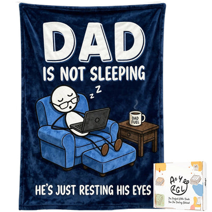 Fun Father Resting Blanket,Novel Dad gifts from Son Daughter, Printed Flannel Blanket Suitable as Holiday Gift Such as for Birthdays Christmas Father's Day,Size 60in x 50 in - Computer - B