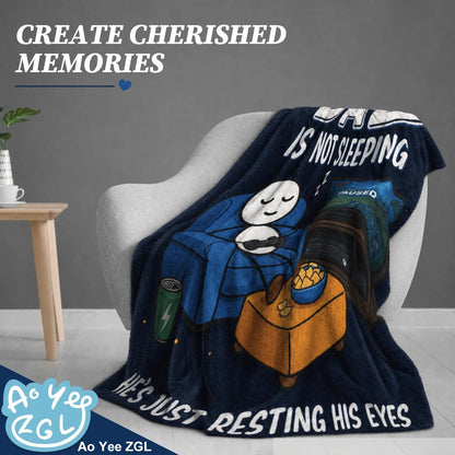 Fun Father Resting Blanket,Novel Dad gifts from Son Daughter, Printed Flannel Blanket Suitable as Holiday Gift Such as for Birthdays Christmas Father's Day,Size 60in x 50 in - Games - B