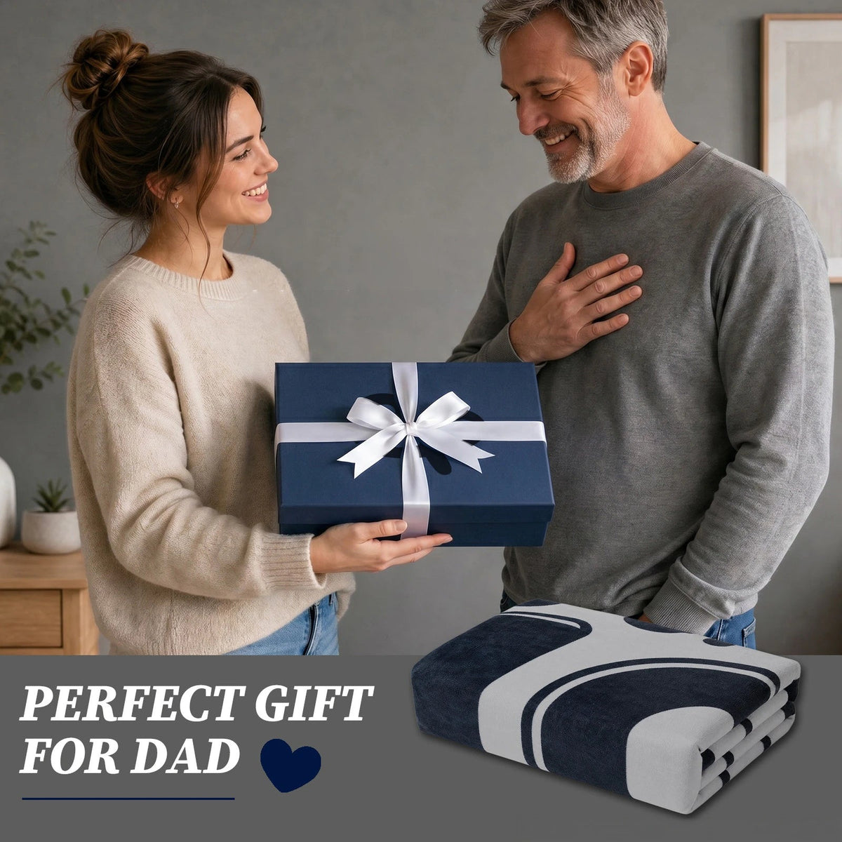 Fun Father Resting Blanket,Novel Dad gifts from Son Daughter, Printed Flannel Blanket Suitable as Holiday Gift Such as for Birthdays Christmas Father's Day,Size 60in x 50 in - Newspaper - G