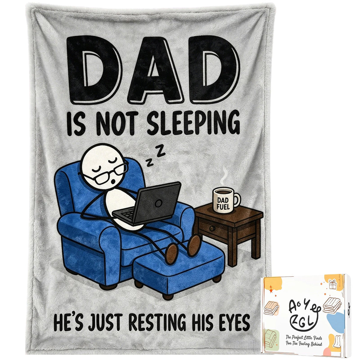 Fun Father Resting Blanket,Novel Dad gifts from Son Daughter, Printed Flannel Blanket Suitable as Holiday Gift Such as for Birthdays Christmas Father's Day,Size 60in x 50 in - Computer - G