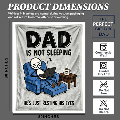 Fun Father Resting Blanket,Novel Dad gifts from Son Daughter, Printed Flannel Blanket Suitable as Holiday Gift Such as for Birthdays Christmas Father's Day,Size 60in x 50 in - Computer - G