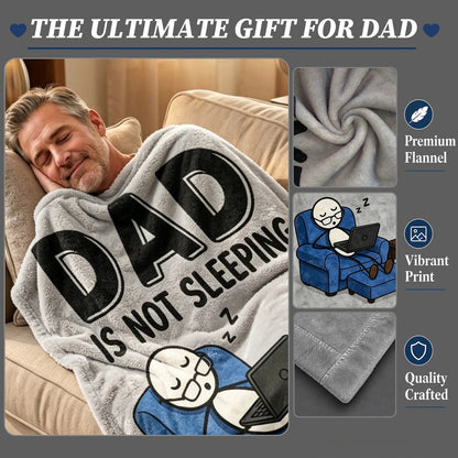 Fun Father Resting Blanket,Novel Dad gifts from Son Daughter, Printed Flannel Blanket Suitable as Holiday Gift Such as for Birthdays Christmas Father's Day,Size 60in x 50 in - Computer - G