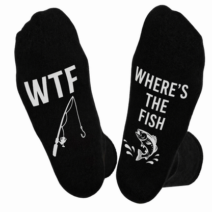 Fun Fishing Socks,Gifts for Men,Stocking Stuffer for Fishing Dad - Fishing Socks - Big Fish