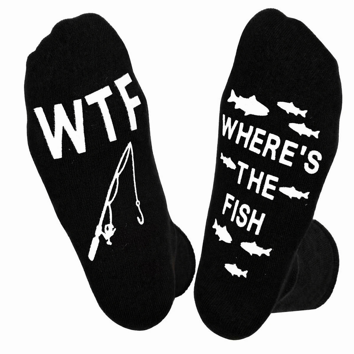Fun Fishing Socks,Gifts for Men,Stocking Stuffer for Fishing Dad - Fishing Socks - Small Fish