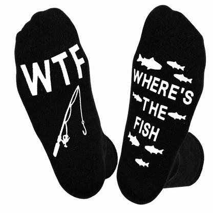 Fun Fishing Socks,Gifts for Men,Stocking Stuffer for Fishing Dad - Fishing Socks - Small Fish