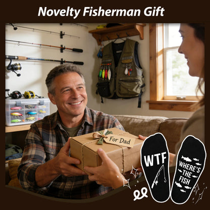 Fun Fishing Socks,Gifts for Men,Stocking Stuffer for Fishing Dad - Fishing Socks - Small Fish