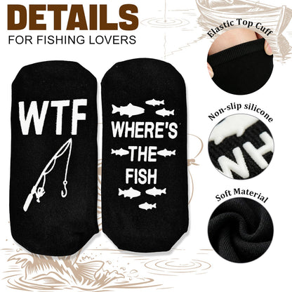 Fun Fishing Socks,Gifts for Men,Stocking Stuffer for Fishing Dad - Fishing Socks - Small Fish