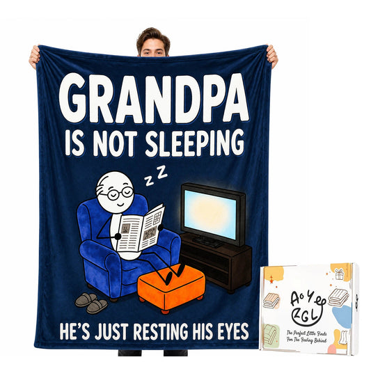 Fun Grandpa Blanket ,Novel Gift for Old Men from Children,Printed Flannel Blanket,Perfect Gifts for Birthdays,Father's Day,Christmas,Dimensions 60 in*50 in - GRANDPA - Blue