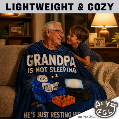 Fun Grandpa Blanket ,Novel Gift for Old Men from Children,Printed Flannel Blanket,Perfect Gifts for Birthdays,Father's Day,Christmas,Dimensions 60 in*50 in - GRANDPA - Blue