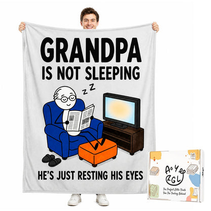 Fun Grandpa Blanket ,Novel Gift for Old Men from Children,Printed Flannel Blanket,Perfect Gifts for Birthdays,Father's Day,Christmas,Dimensions 60 in*50 in - GRANDPA - Grey