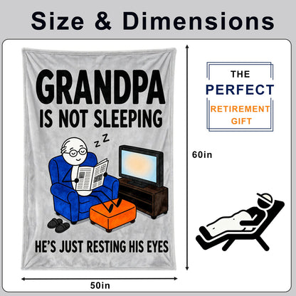 Fun Grandpa Blanket ,Novel Gift for Old Men from Children,Printed Flannel Blanket,Perfect Gifts for Birthdays,Father's Day,Christmas,Dimensions 60 in*50 in - GRANDPA - Grey