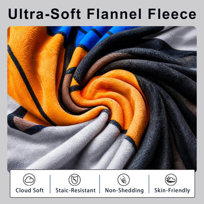 Fun Grandpa Blanket ,Novel Gift for Old Men from Children,Printed Flannel Blanket,Perfect Gifts for Birthdays,Father's Day,Christmas,Dimensions 60 in*50 in - GRANDPA - Grey