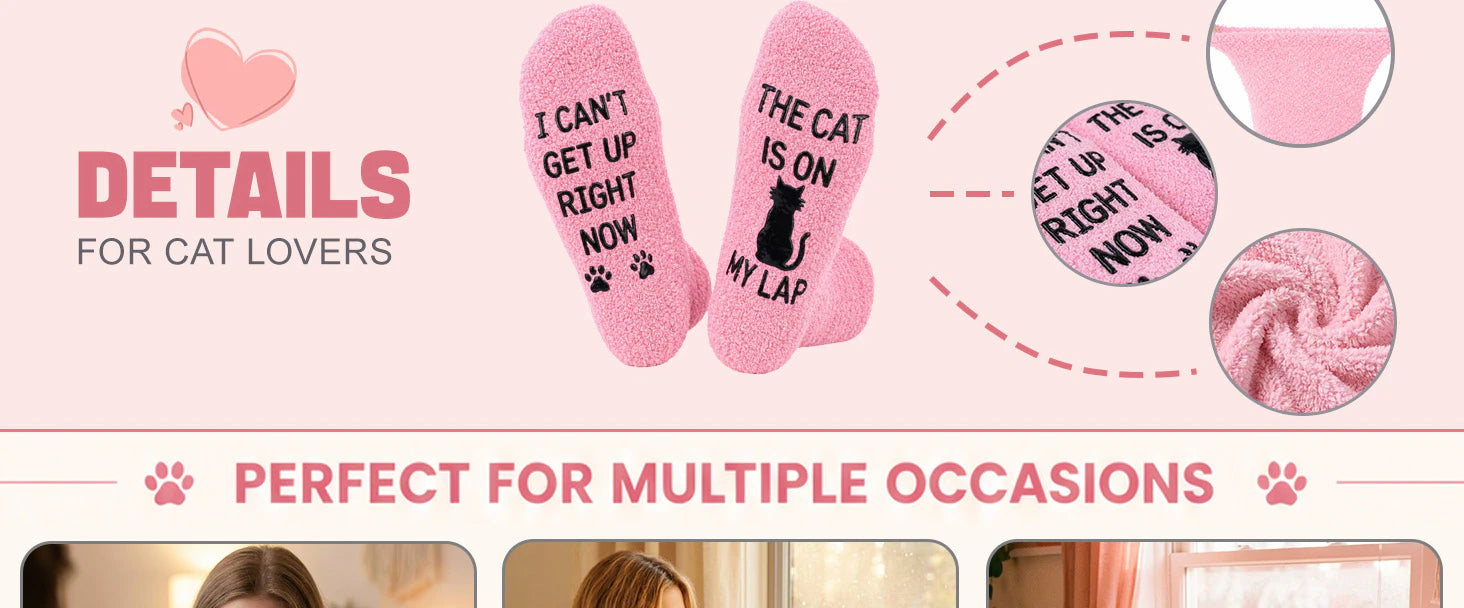 Fun Pink Cat Mom Socks,Gift for Cat Lovers,Novelty Gifts for Pet Lovers on Mother's Day Birthdays and Christmas details 4