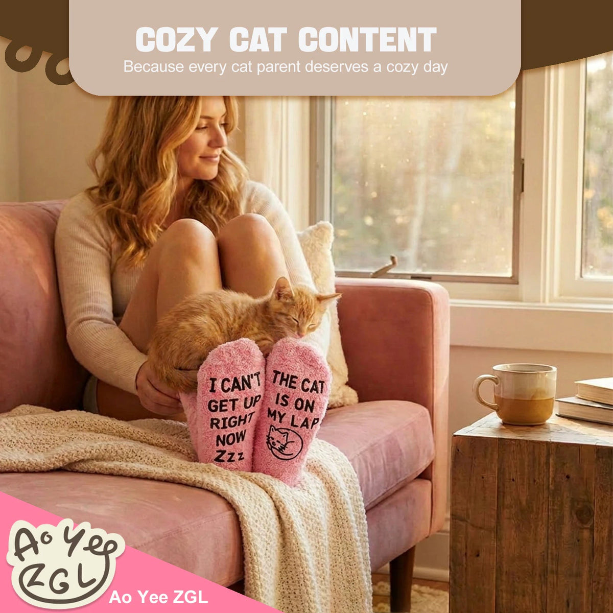 Fun Pink Cat Mom Socks,Gift for Cat Lovers,Novelty Gifts for Pet Lovers on Mother's Day Birthdays and Christmas - Cat Socks - Sleep