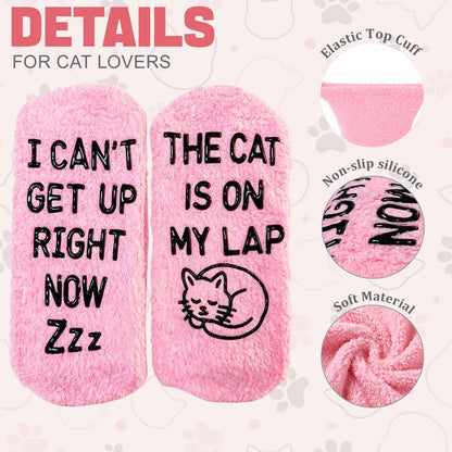 Fun Pink Cat Mom Socks,Gift for Cat Lovers,Novelty Gifts for Pet Lovers on Mother's Day Birthdays and Christmas - Cat Socks - Sleep