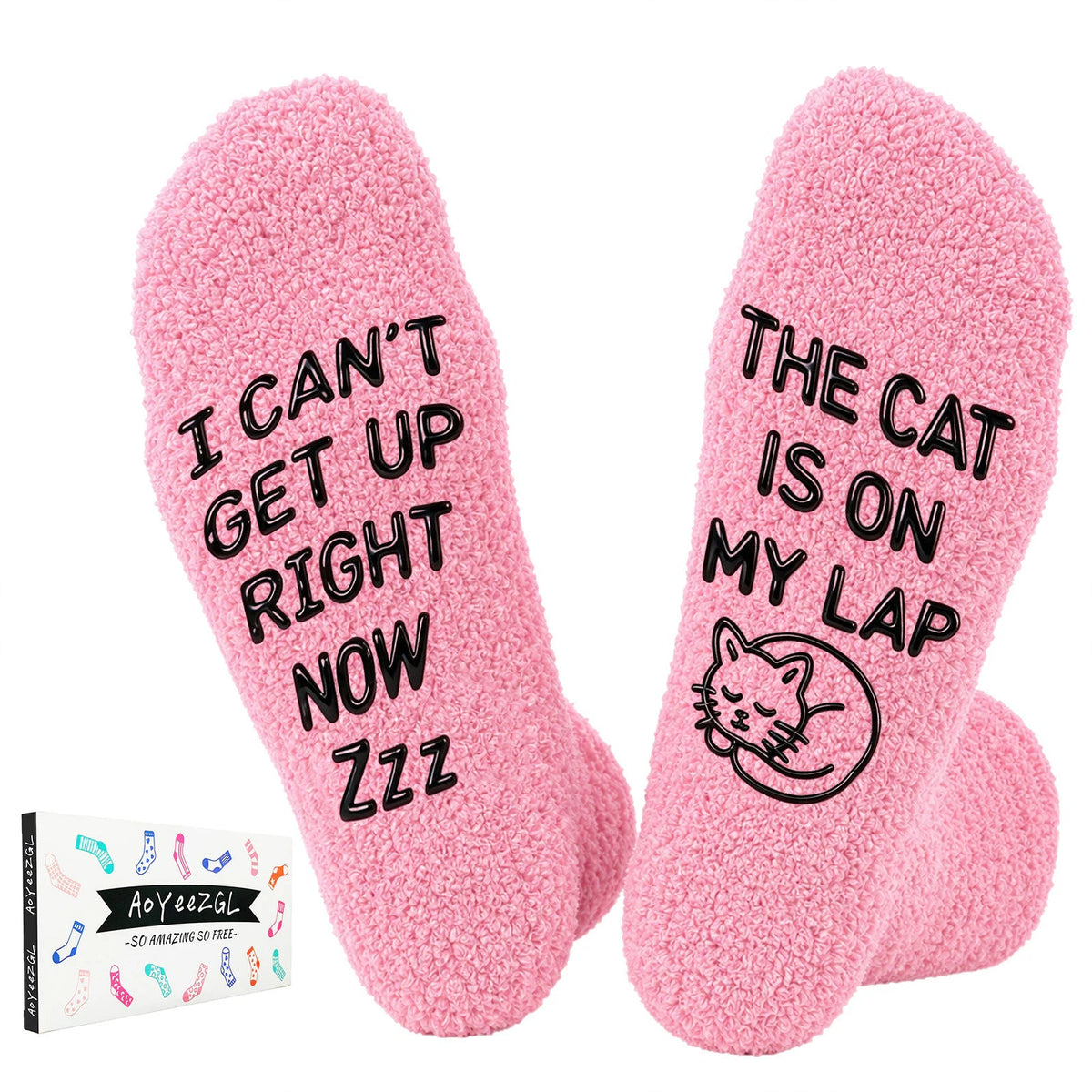 Fun Pink Cat Mom Socks,Gift for Cat Lovers,Novelty Gifts for Pet Lovers on Mother's Day Birthdays and Christmas - Cat Socks - Sleep