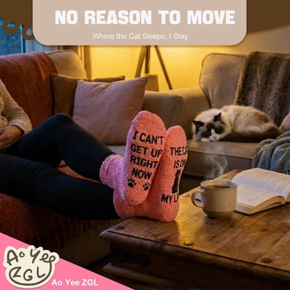 Fun Pink Cat Mom Socks,Gift for Cat Lovers,Novelty Gifts for Pet Lovers on Mother's Day Birthdays and Christmas - Cat Socks - Sit