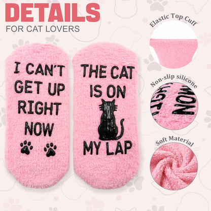 Fun Pink Cat Mom Socks,Gift for Cat Lovers,Novelty Gifts for Pet Lovers on Mother's Day Birthdays and Christmas - Cat Socks - Sit