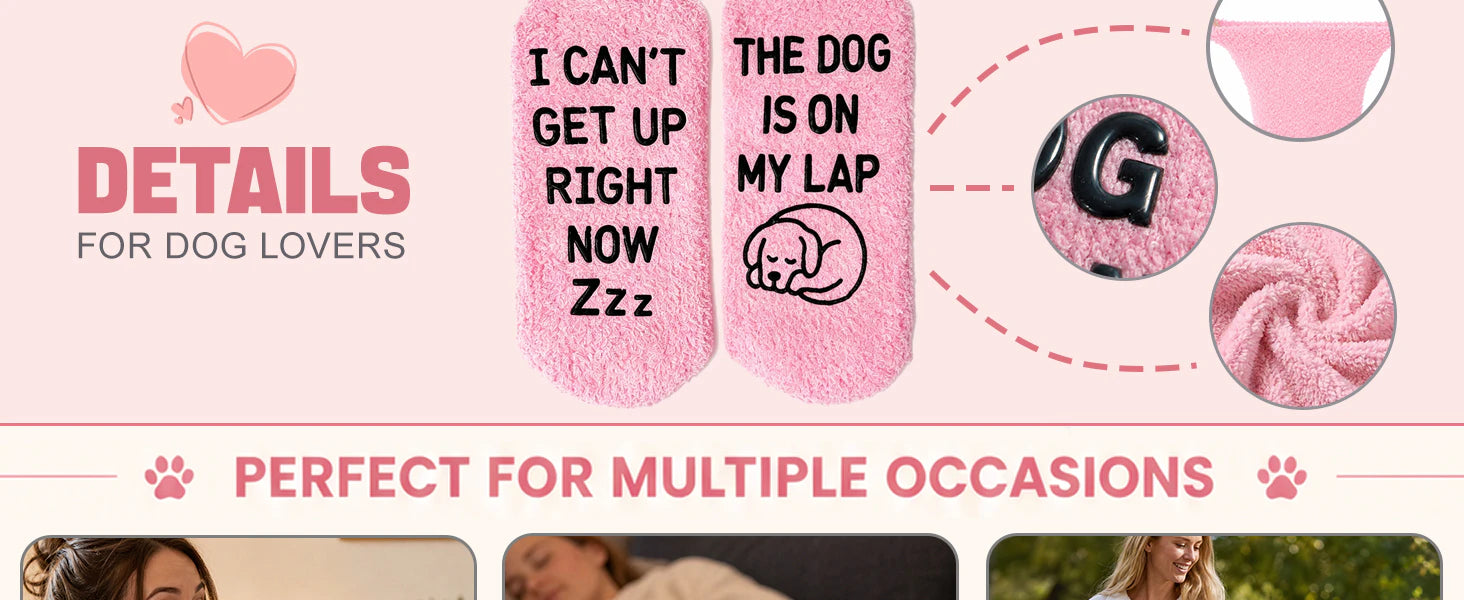 Fun Pink Dog Mo'm Socks,Novelty Gifts for Dog Lovers,Good Gift for Pet Lovers on Birthdays and Christmasom details 4