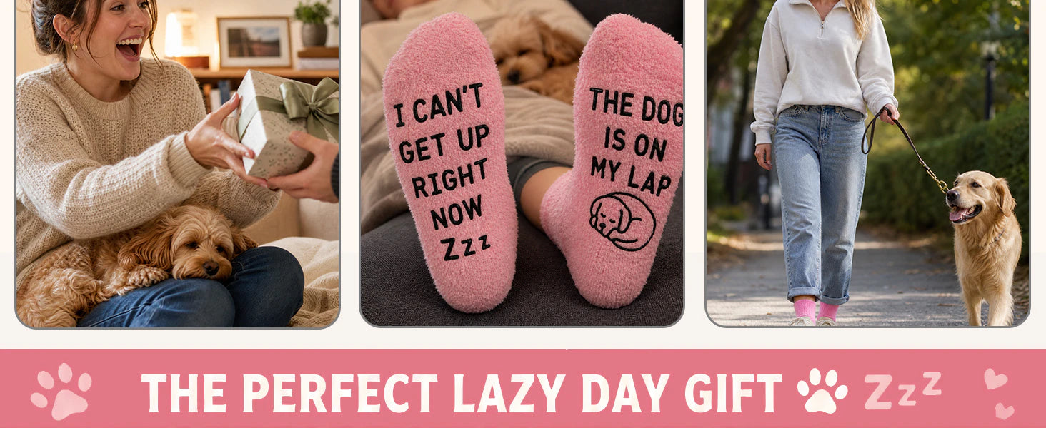 Fun Pink Dog Mo'm Socks,Novelty Gifts for Dog Lovers,Good Gift for Pet Lovers on Birthdays and Christmasom details 5
