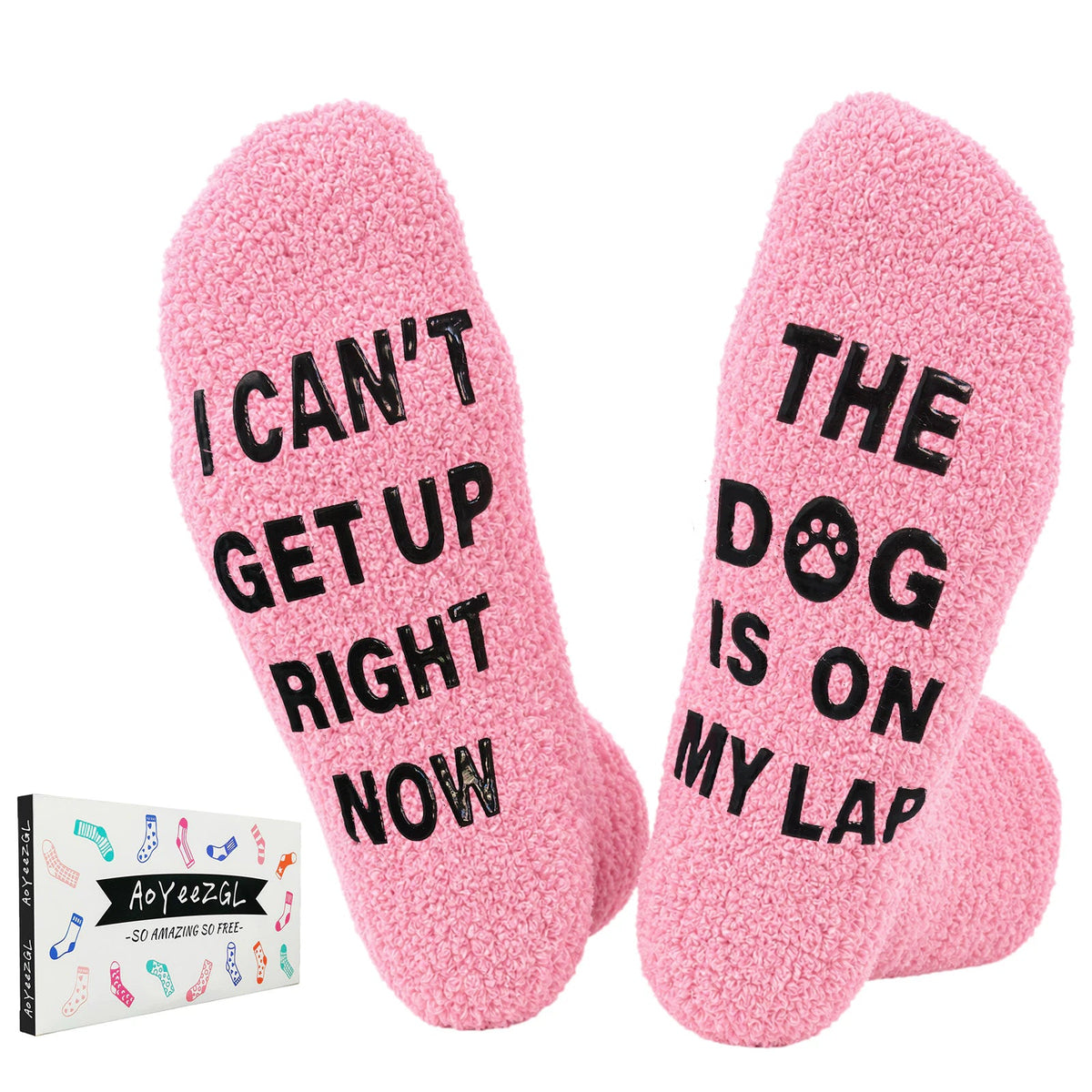 Fun Pink Dog Mo'm Socks,Novelty Gifts for Dog Lovers,Good Gift for Pet Lovers on Birthdays and Christmasom - Dog socks  - Paw