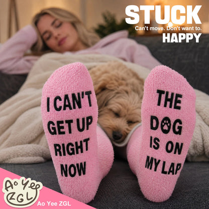 Fun Pink Dog Mo'm Socks,Novelty Gifts for Dog Lovers,Good Gift for Pet Lovers on Birthdays and Christmasom - Dog socks  - Paw