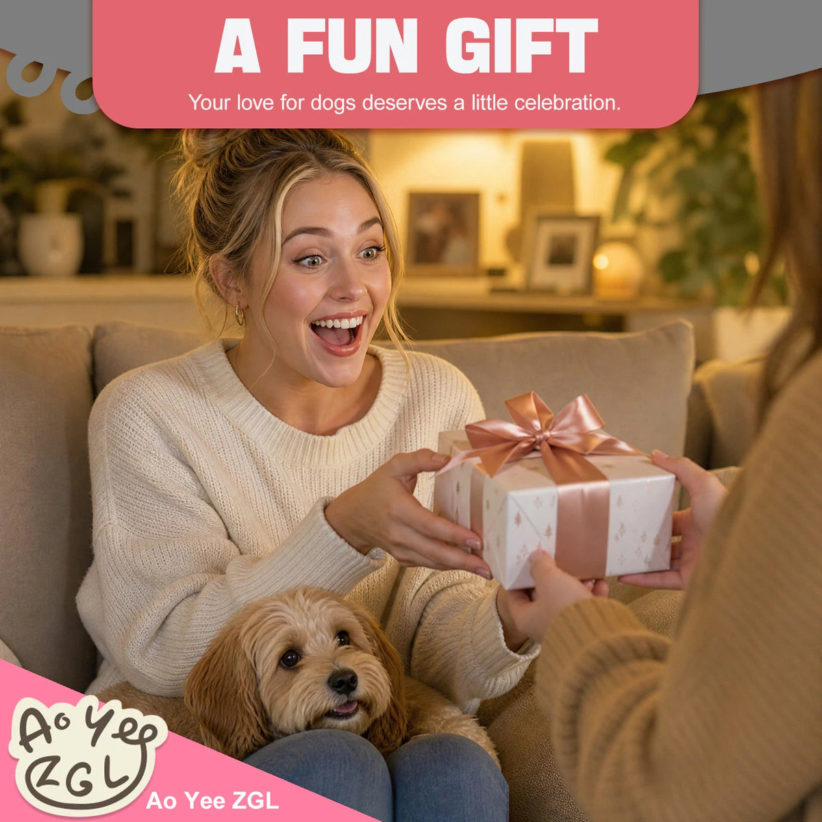 Fun Pink Dog Mo'm Socks,Novelty Gifts for Dog Lovers,Good Gift for Pet Lovers on Birthdays and Christmasom - Dog socks  - Paw