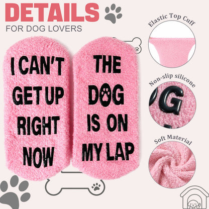 Fun Pink Dog Mo'm Socks,Novelty Gifts for Dog Lovers,Good Gift for Pet Lovers on Birthdays and Christmasom - Dog socks  - Paw