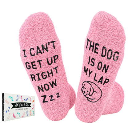 Fun Pink Dog Mo'm Socks,Novelty Gifts for Dog Lovers,Good Gift for Pet Lovers on Birthdays and Christmasom - Dog socks  - Sleep