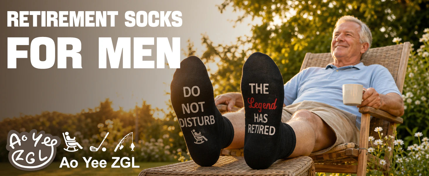 Men Retirement Socks with Greeting cards,Fun Retirement Gifts details 1