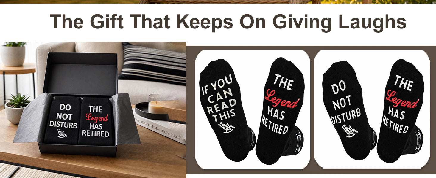 Men Retirement Socks with Greeting cards,Fun Retirement Gifts details 2