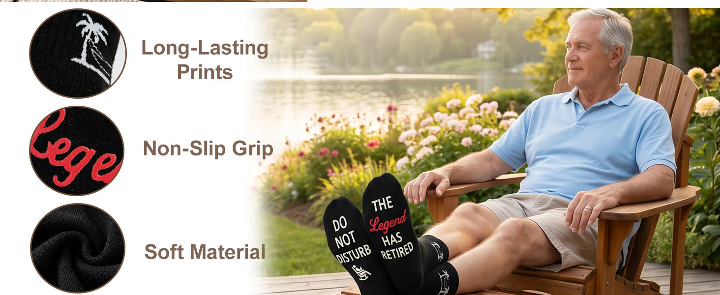 Men Retirement Socks with Greeting cards,Fun Retirement Gifts details 3