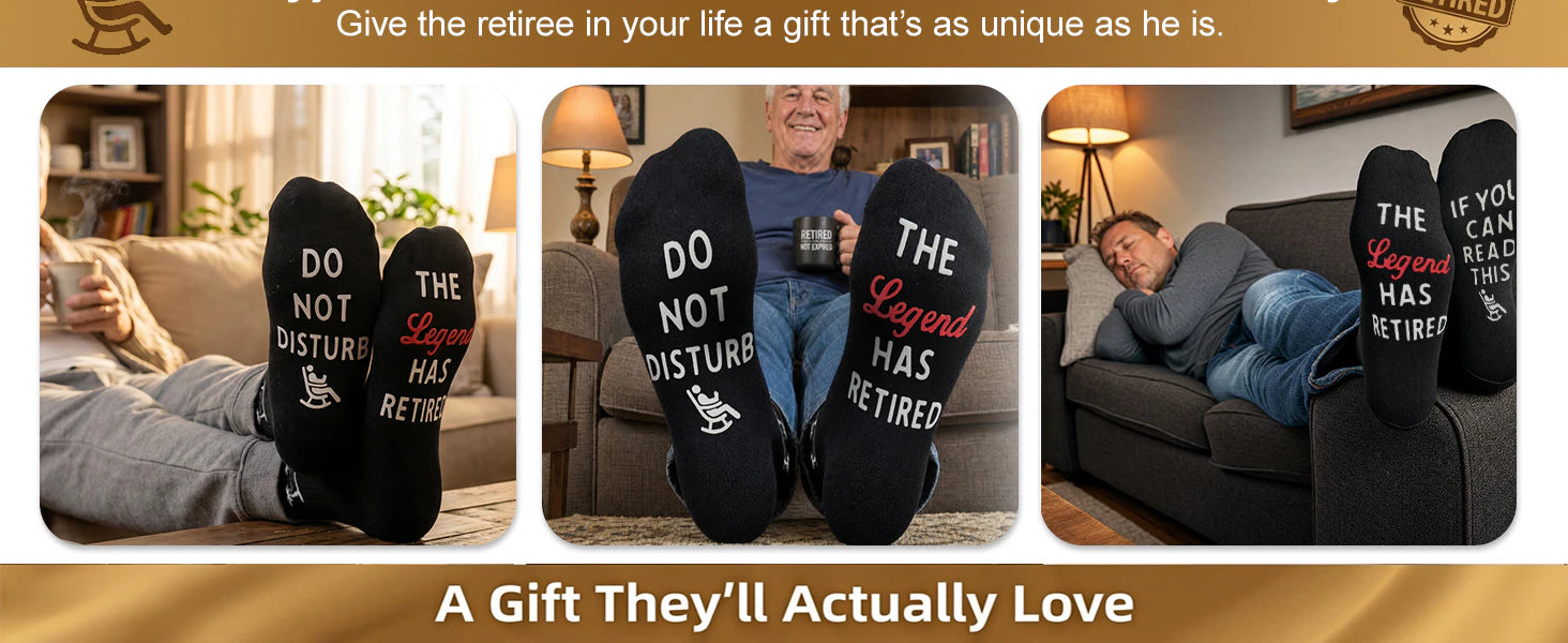 Men Retirement Socks with Greeting cards,Fun Retirement Gifts details 5