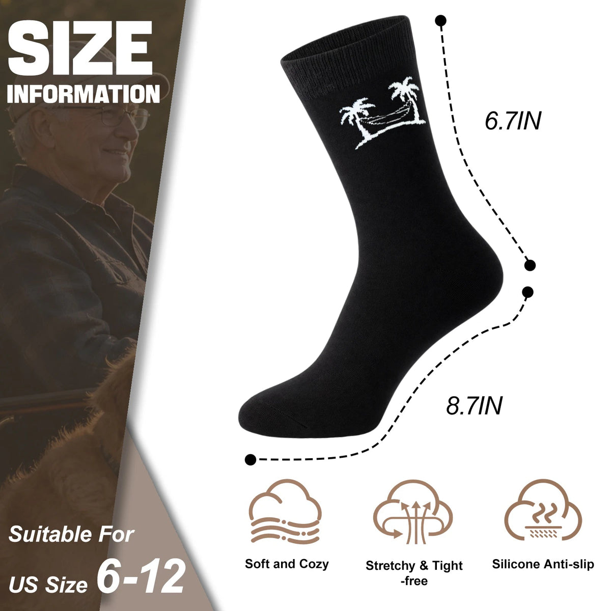 Men Retirement Socks with Greeting cards,Fun Retirement Gifts - Black - DO NOT