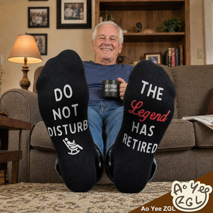 Men Retirement Socks with Greeting cards,Fun Retirement Gifts - Black - DO NOT