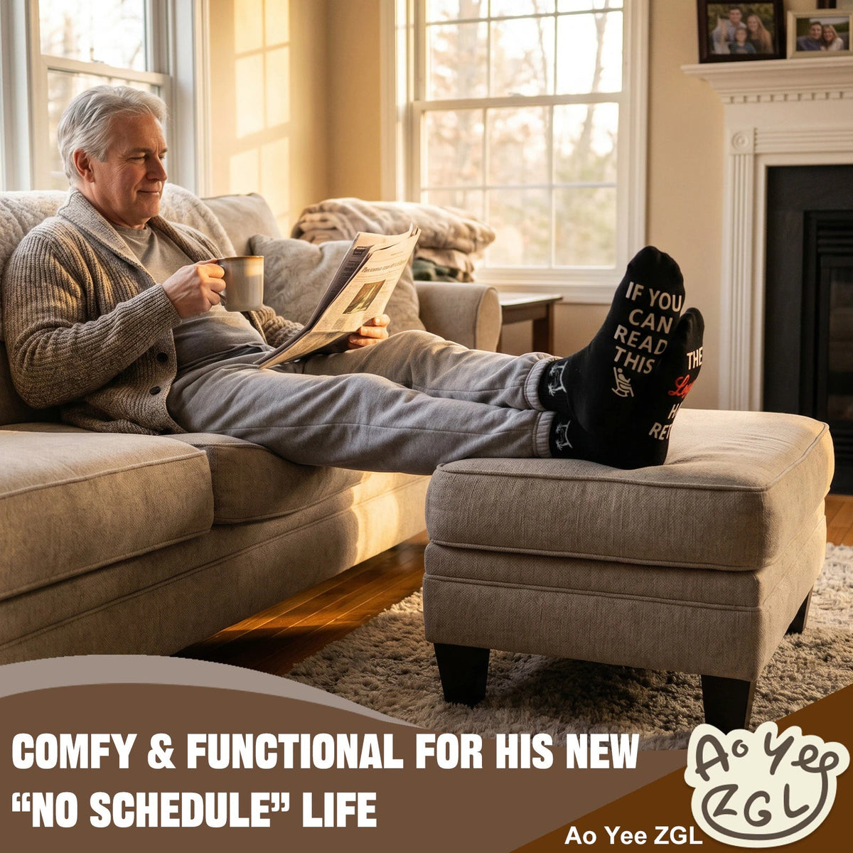 Men Retirement Socks with Greeting cards,Fun Retirement Gifts - Black - IF YOU