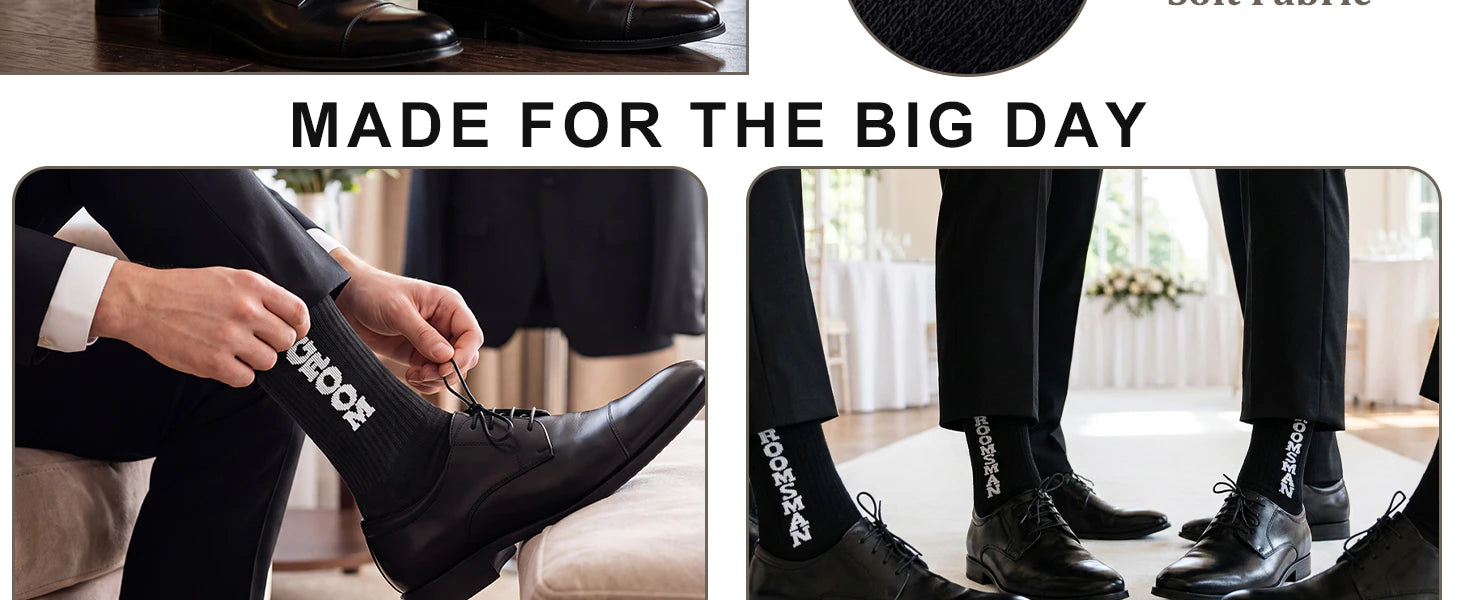 Mens Groomsmen Socks, Crew Wedding Gifts,Best Men,Size US 6-12 details 4