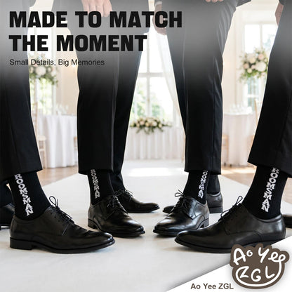 Mens Groomsmen Socks, Crew Wedding Gifts,Best Men,Size US 6-12 - GROOMSMAN