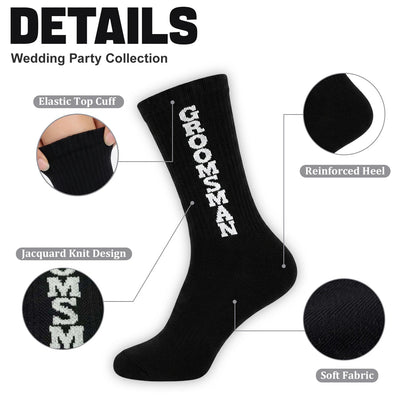 Mens Groomsmen Socks, Crew Wedding Gifts,Best Men,Size US 6-12 - GROOMSMAN