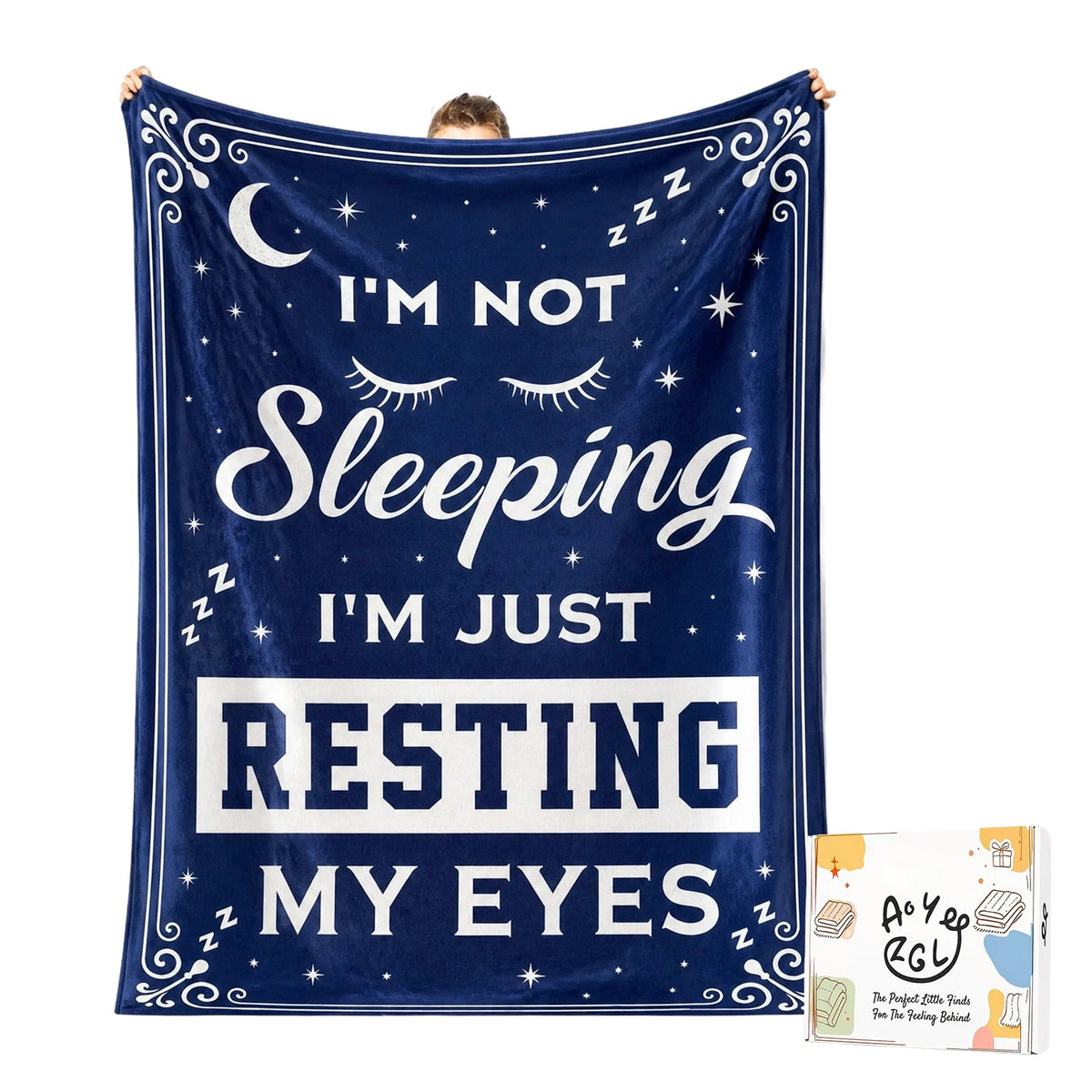 Novel Resting Gifts for women,I'M NOT Sleeping,I'M JUST RESTING MY EYES Flannel Blanket,Funny Gifts on Birthdays Christmas Mother's Day,Size 60 in x 50 in - Women Eyelashes - B