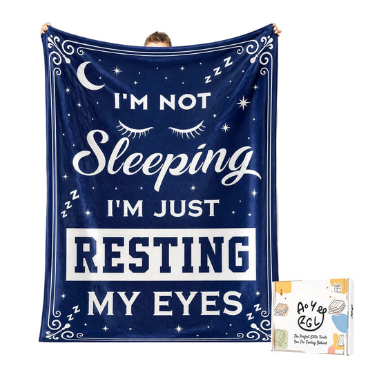 Novel Resting Gifts for women,I'M NOT Sleeping,I'M JUST RESTING MY EYES Flannel Blanket,Funny Gifts on Birthdays Christmas Mother's Day,Size 60 in x 50 in - Women Eyelashes - B