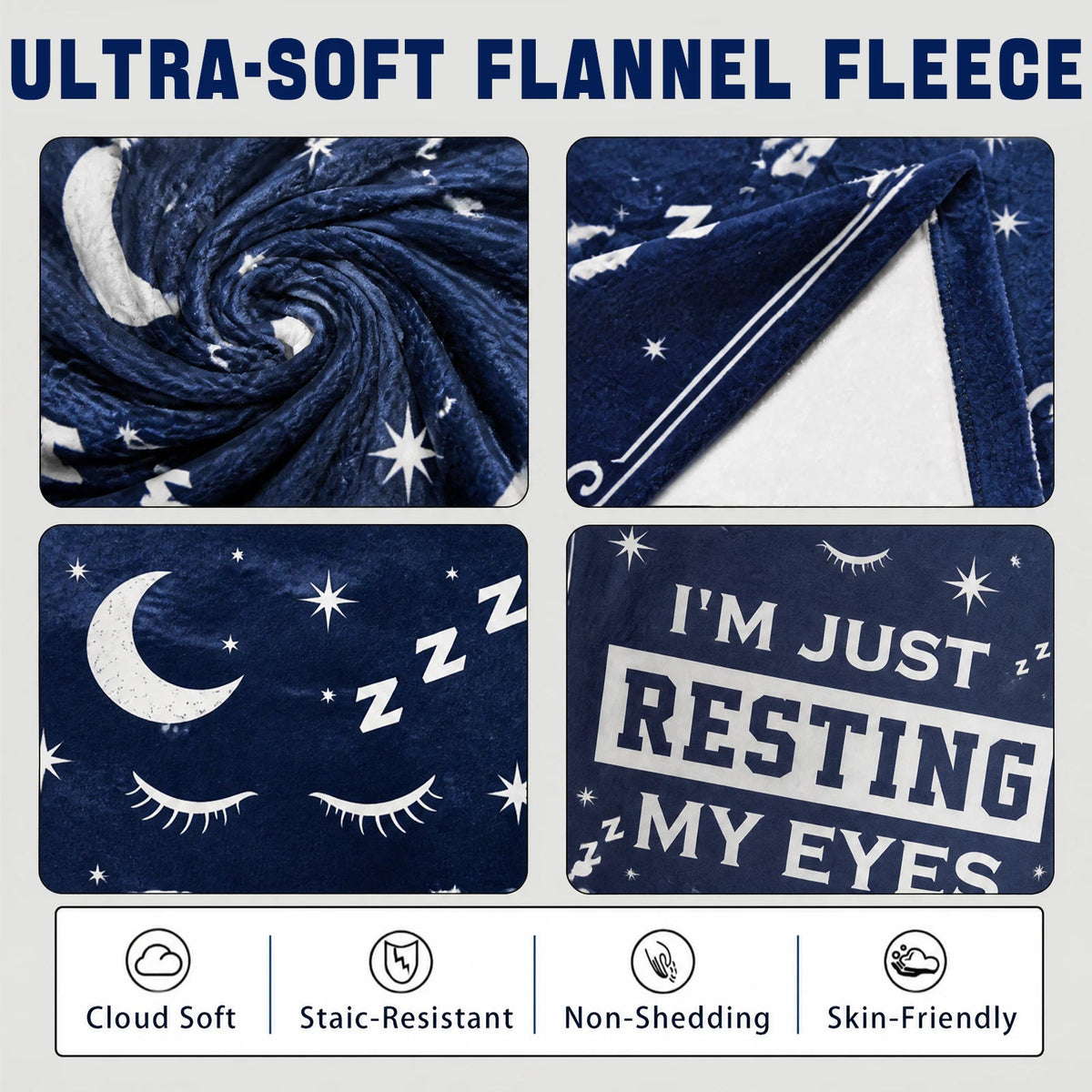 Novel Resting Gifts for women,I'M NOT Sleeping,I'M JUST RESTING MY EYES Flannel Blanket,Funny Gifts on Birthdays Christmas Mother's Day,Size 60 in x 50 in - Women Eyelashes - B