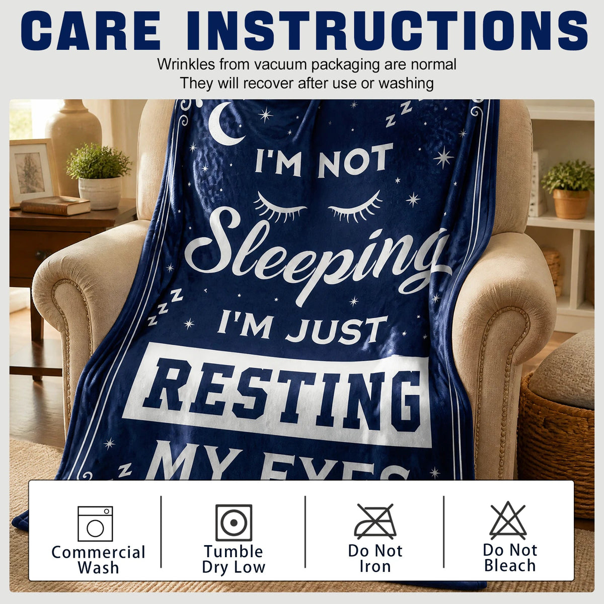 Novel Resting Gifts for women,I'M NOT Sleeping,I'M JUST RESTING MY EYES Flannel Blanket,Funny Gifts on Birthdays Christmas Mother's Day,Size 60 in x 50 in - Women Eyelashes - B