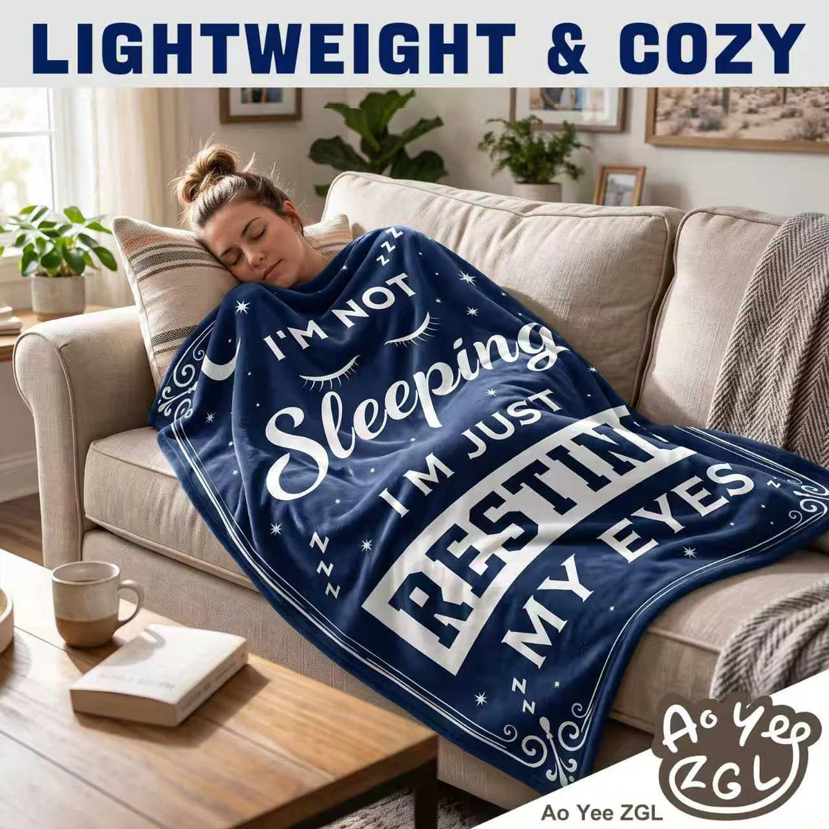 Novel Resting Gifts for women,I'M NOT Sleeping,I'M JUST RESTING MY EYES Flannel Blanket,Funny Gifts on Birthdays Christmas Mother's Day,Size 60 in x 50 in - Women Eyelashes - B