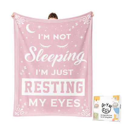 Novel Resting Gifts for women,I'M NOT Sleeping,I'M JUST RESTING MY EYES Flannel Blanket,Funny Gifts on Birthdays Christmas Mother's Day,Size 60 in x 50 in - Women Eyelashes - P