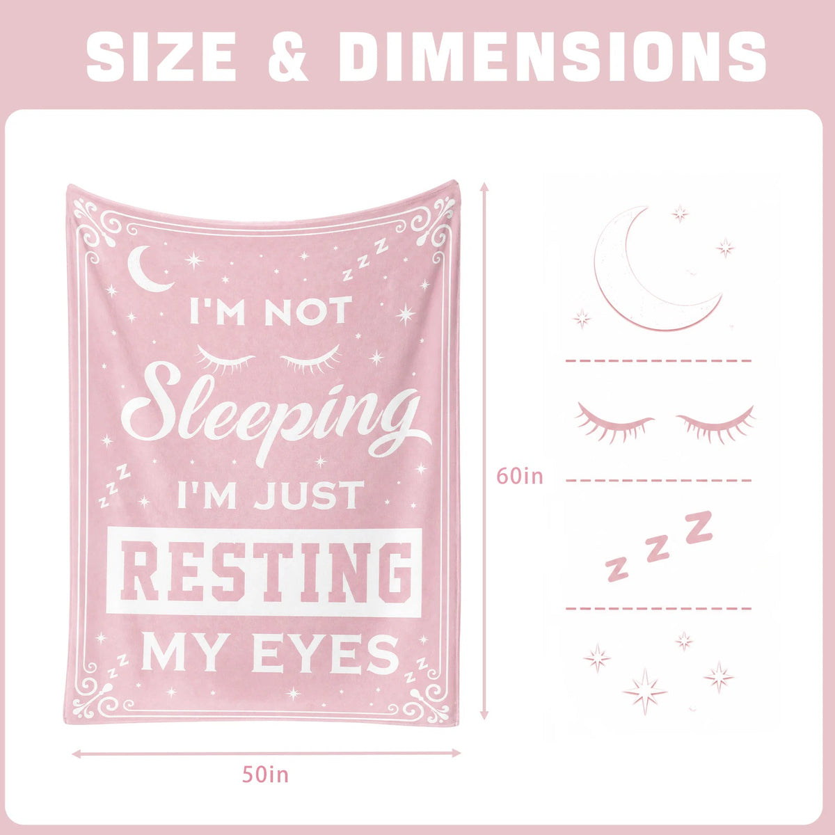 Novel Resting Gifts for women,I'M NOT Sleeping,I'M JUST RESTING MY EYES Flannel Blanket,Funny Gifts on Birthdays Christmas Mother's Day,Size 60 in x 50 in - Women Eyelashes - P